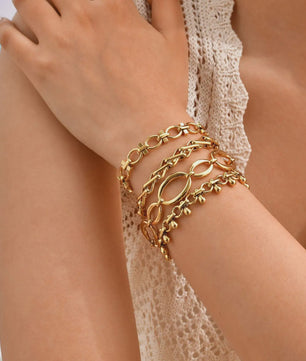 Gouden Chunky Schakelarmband met OT Sluiting - Roestvrij Staal, Aanslagvrij