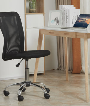 Ergonomische bureaustoel met mesh rugleuning en in hoogte verstelbaar, chroom onderstel