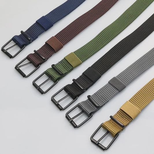 Canvas Riem Heren - Veelzijdige Pin Buckle Riem voor Studenten, Militaire Stijl & Denim