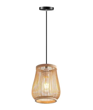 Rotan Hanglamp van Handgemaakt Bamboe – Natuurlijke Plafondlamp met E27 Fitting – Boho & Japandi Design – Voor Woonkamer, Eetkamer & Slaapkamer