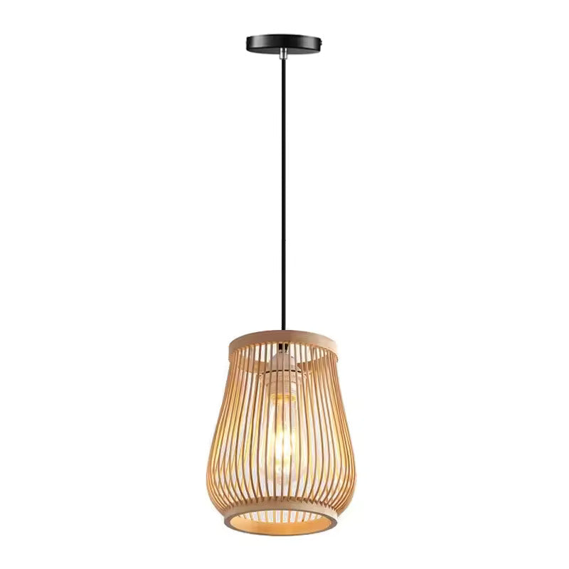 Rotan Hanglamp van Handgemaakt Bamboe – Natuurlijke Plafondlamp met E27 Fitting – Boho & Japandi Design – Voor Woonkamer, Eetkamer & Slaapkamer