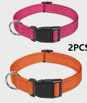 Verstelbare Halsband voor Honden en Puppies met Reflecterende Strepen - Veilig en Comfortabel