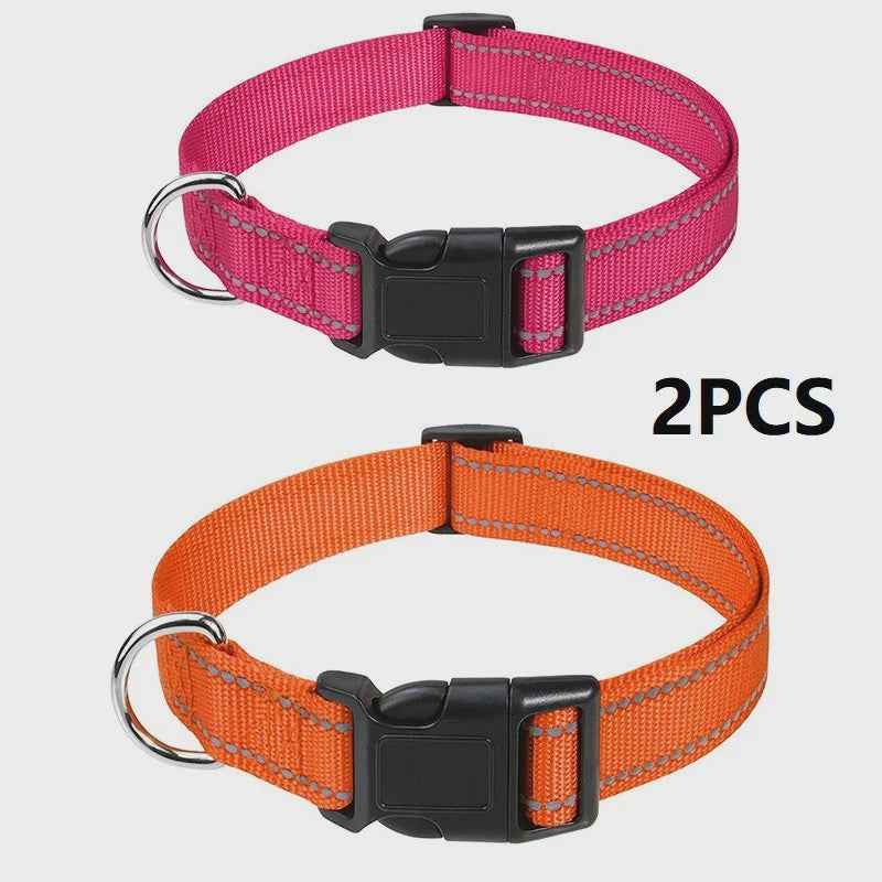 Verstelbare Halsband voor Honden en Puppies met Reflecterende Strepen - Veilig en Comfortabel