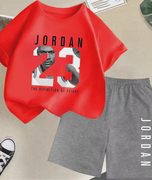 Kinder T-shirt en Short Set - Zomer Sportieve Mode met Grafische Print