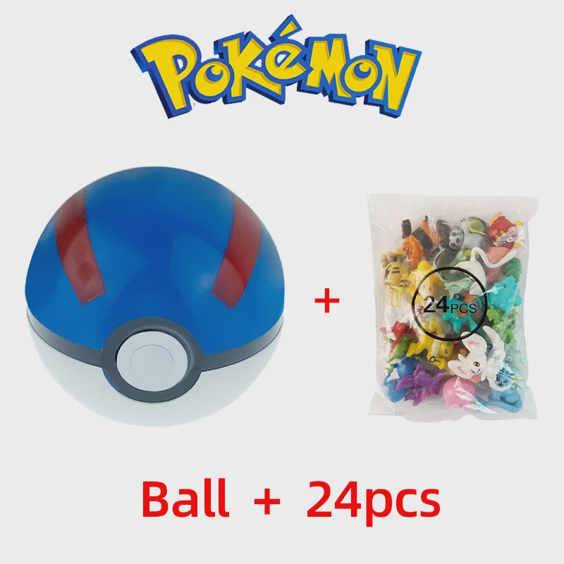 Set van 24 Pokemon Figuren - Diverse Stijlen, 2-3cm - Pikachu, Pokeball & Meer - Leuk Cadeau