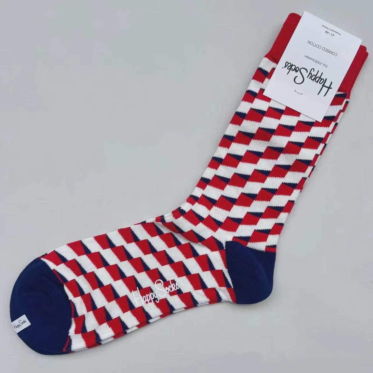 Happy Socks Heren Mid-tube Sokken - Pure Katoen, Klassiek Comfort - Maat 41-46