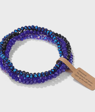 Set van 4 Kristallen Kralen Armbanden - Kleurrijk & Elegant