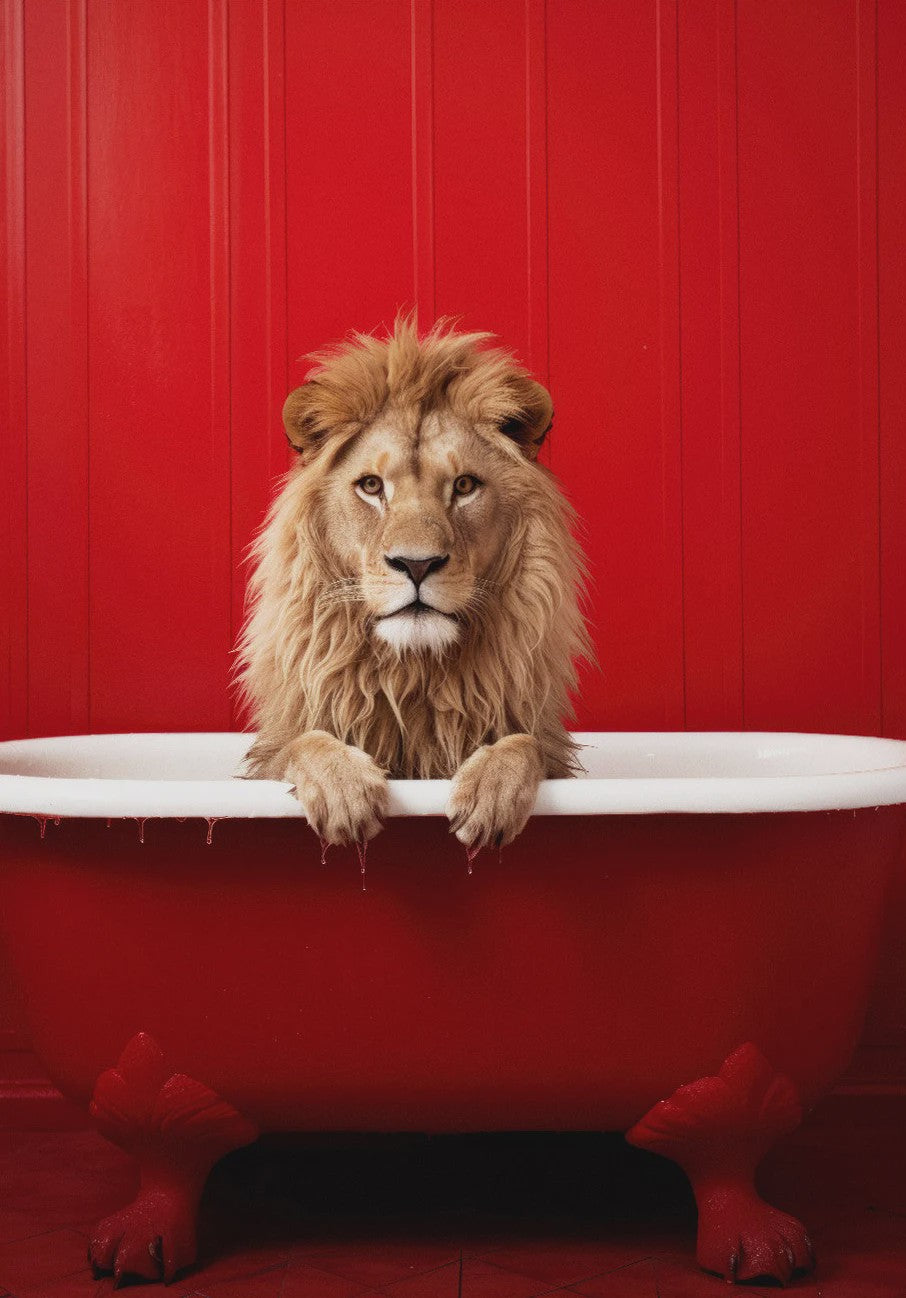 Grappige Dieren Poster Set - Kangoeroe, Nijlpaard, Olifant in Bad - Canvas Muurdecoratie