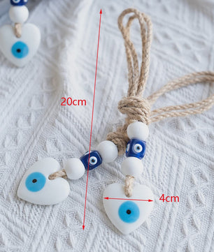 Blauw Turks Oog Hanger met Touw - Decoratie voor Auto, Muur & Huis