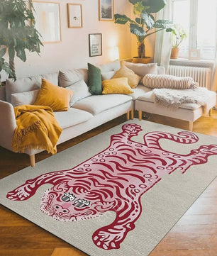 Bohemian Tibetaanse Tijger Vloerkleed - Antislip Decoratief Kleed voor Woonkamer & Slaapkamer