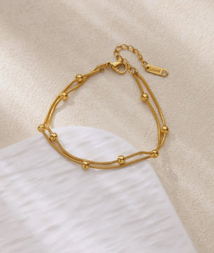 Gouden Roestvrij Staal Enkelbandjes met Parels en Kleurrijke Bedels - Zomer Sieraden