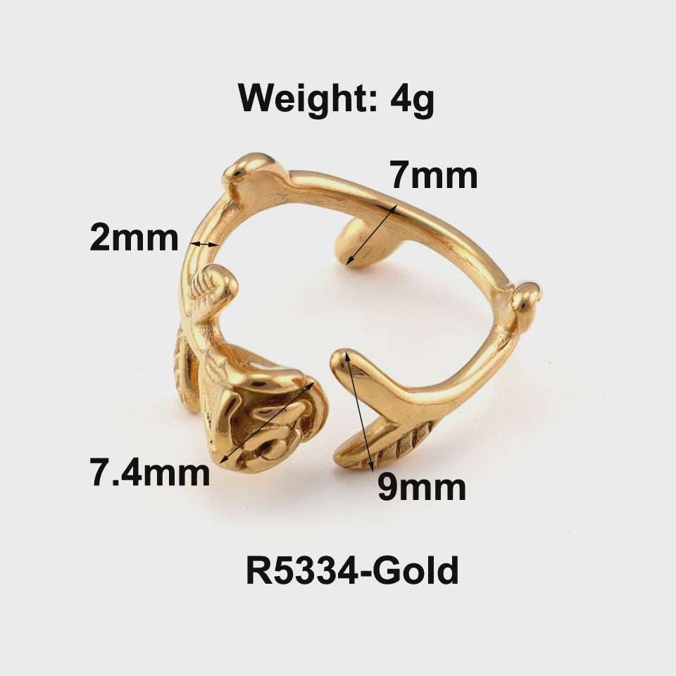 Nieuw Design Geometrische Kralen Ring - Roestvrij Staal Dames Sieraden