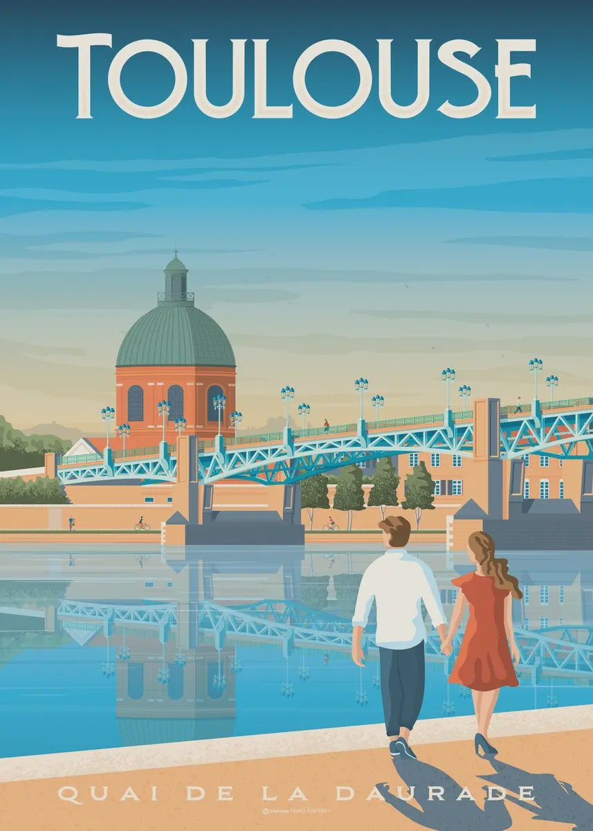 Nordic Canvas Poster: Kleurrijke Reisposters van Europese Steden - Parijs, Nice, Monaco