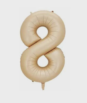 Grote Folie Ballonnen Cijfers 0-9 Cream Caramel & Wit (32/40 inch) - Feestdecoratie