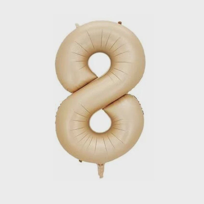 Grote Folie Ballonnen Cijfers 0-9 Cream Caramel & Wit (32/40 inch) - Feestdecoratie