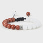 Verstelbare Natuursteen Armband - 8mm Agate & Onyx Kralen voor Mannen en Vrouwen