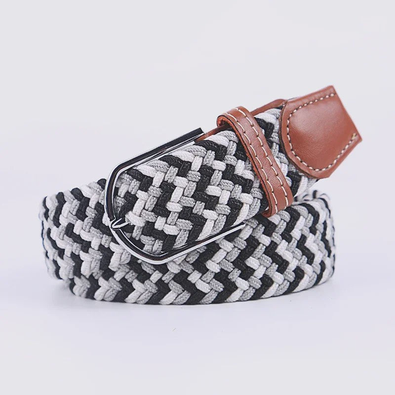 Unisex Gevlochten Elastische Riem met Pin Gesp - 107-130cm