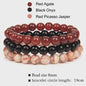 Set van 3 Natuursteen Armbanden: Rozenkwarts, Obsidiaan & Tijgeroog