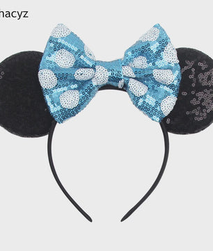 Chique Sequin Mickey Oortjes Diadeem met Strik - Feestelijk Haaraccessoire voor Kinderen & Dames
