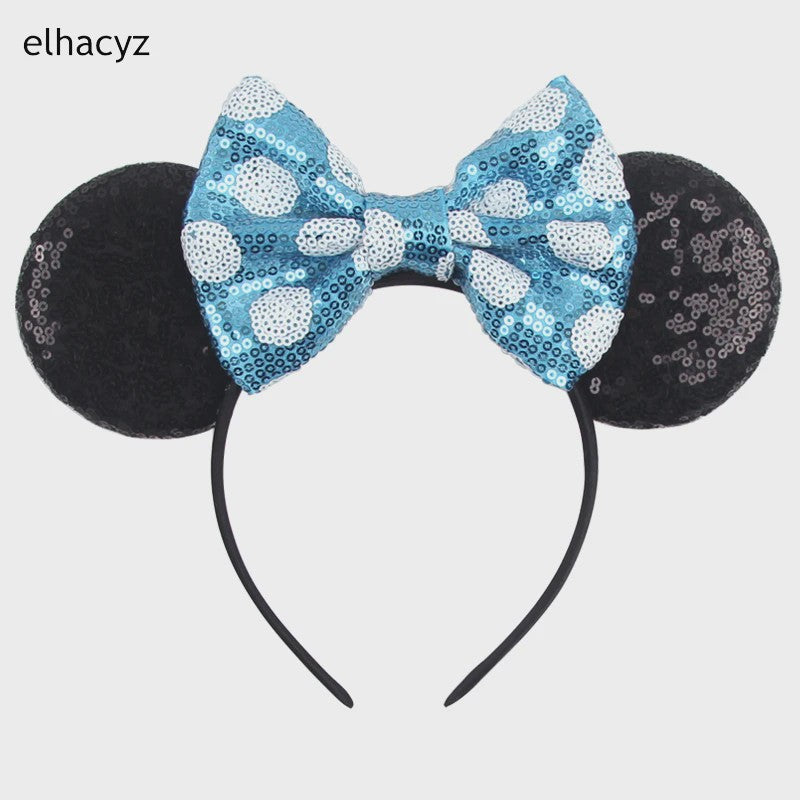Chique Sequin Mickey Oortjes Diadeem met Strik - Feestelijk Haaraccessoire voor Kinderen & Dames