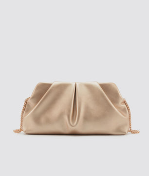Luxe Plissé Avondtas met Gouden Ketting - Clutch & Schoudertas voor Feestelijke Gelegenheden