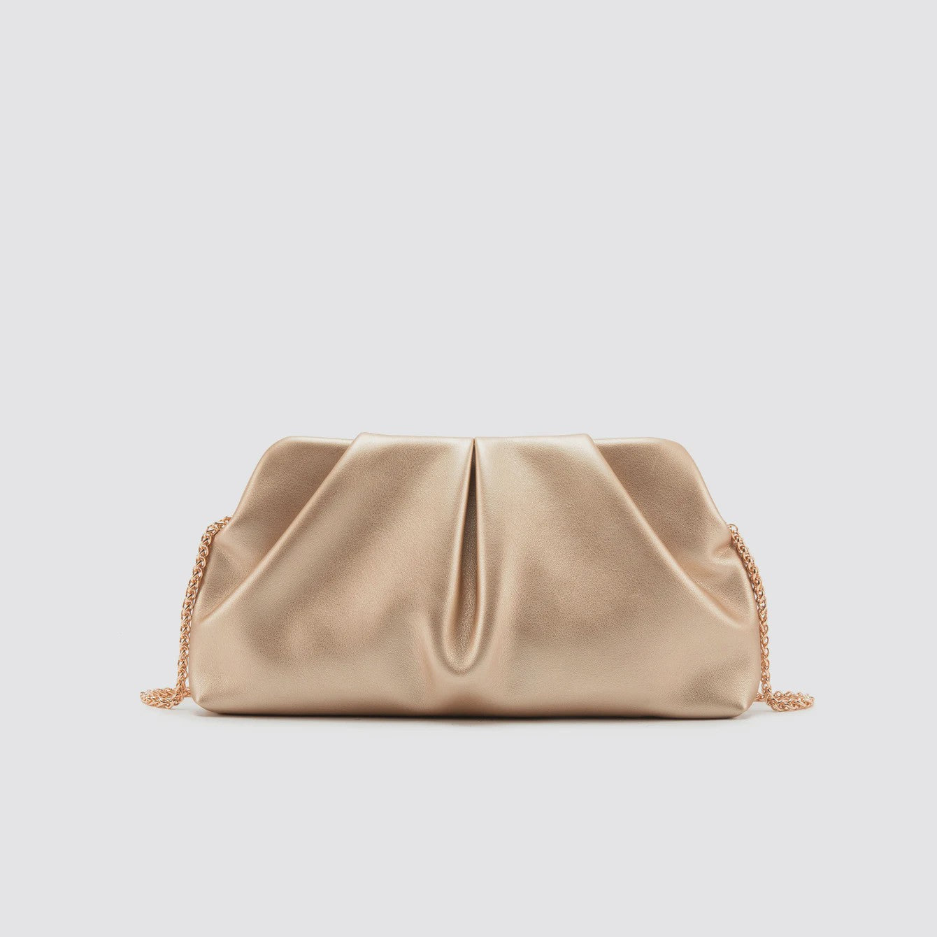 Luxe Plissé Avondtas met Gouden Ketting - Clutch & Schoudertas voor Feestelijke Gelegenheden