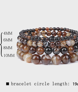 Handgemaakte Natuursteen Armbanden - Onyx & Agate Kralen - Yoga & Reiki Energie - Unisex 19cm