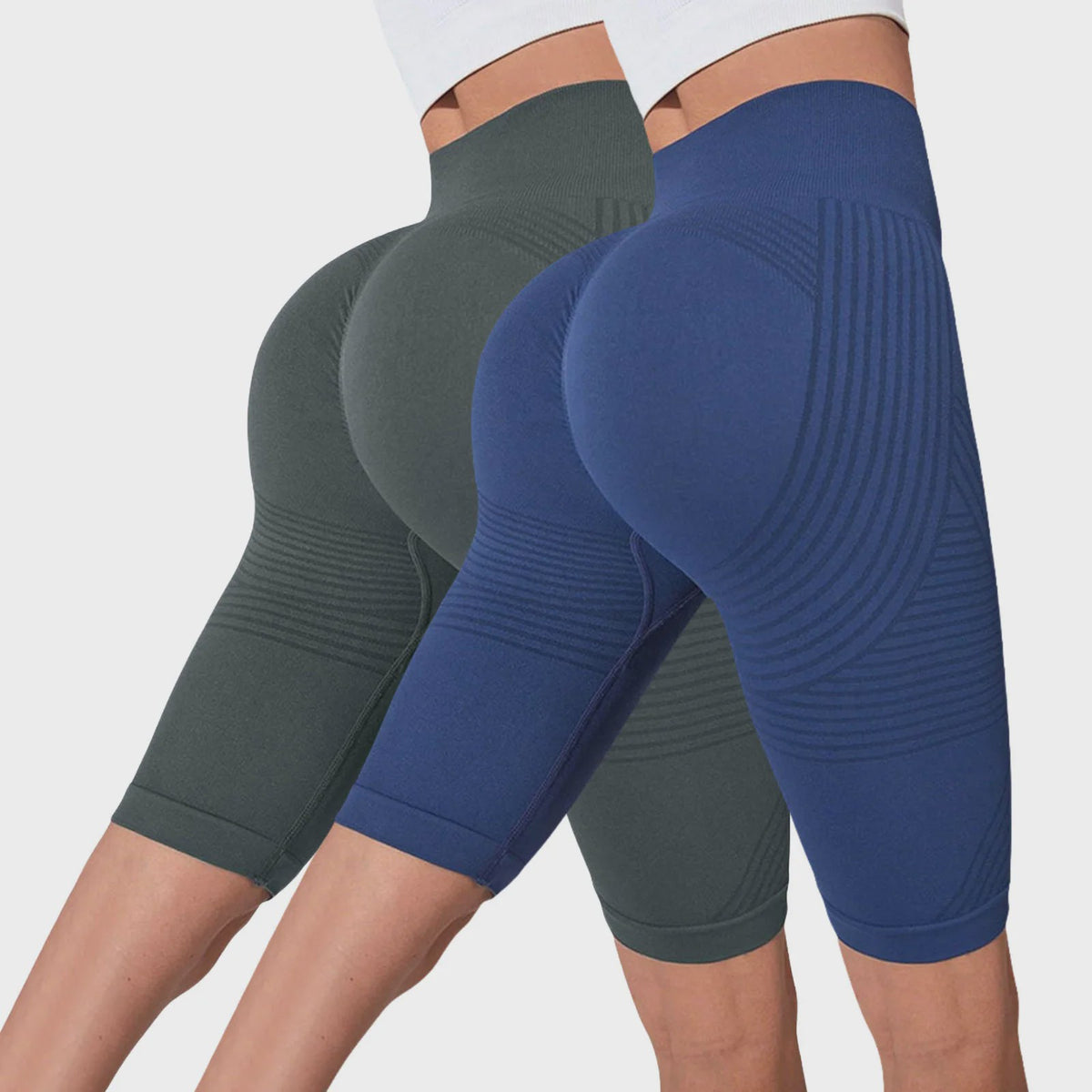 2-Pack Seamless High-Waisted Yoga Shorts met Push-Up Effect - Perfect voor Fitness & Training