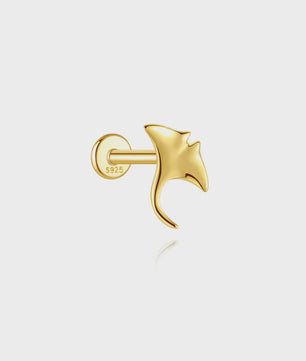925 Sterling Zilveren Kolibrie Oorbellen Dames - 18K Goudkleurig Platte Achterkant Studs