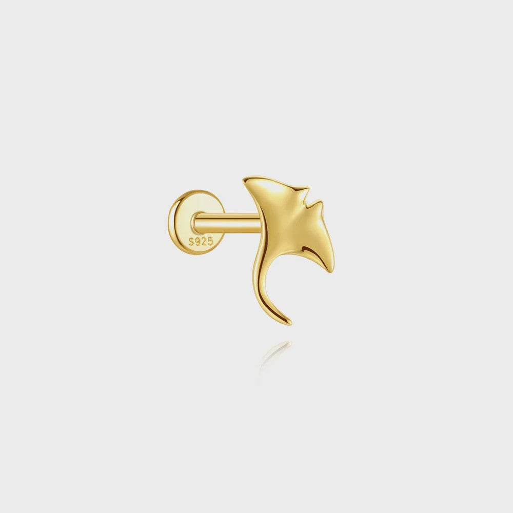 925 Sterling Zilveren Kolibrie Oorbellen Dames - 18K Goudkleurig Platte Achterkant Studs