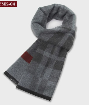 Luxe Heren Sjaal - Warme Wol & Kasjmier - Winter Ruitpatroon