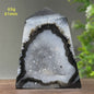 Zwarte Agaat Kristal Geode Obelisk - Natuurlijke Decoratie & Meditatie Steen