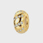 925 Sterling Zilveren Bedel: Gouden Strik met Roze Hart & Kruis met Oog van Horus