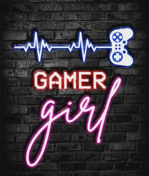 Gaming Neon Canvas Poster: Eat Sleep Game Repeat - Decoratie voor Gamer Kamer