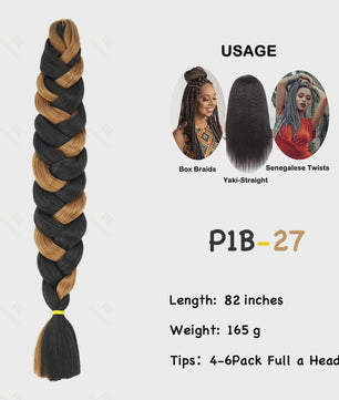 Jumbo Braiding Hair Extensions - 82 inch Synthetisch Vlecht Haar voor Box Braids & Twist
