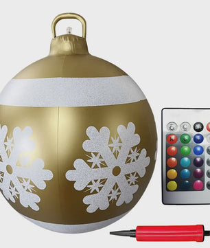 24 Inch Opblaasbare Kerstbal met LED Verlichting - XL Tuindecoratie