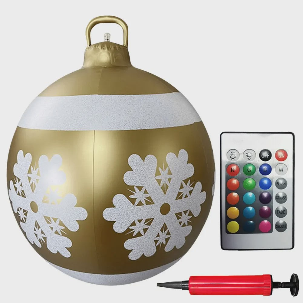 24 Inch Opblaasbare Kerstbal met LED Verlichting - XL Tuindecoratie