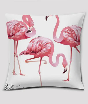 Vrolijke Flamingo Kussenhoes Vierkant - Decoratie voor Bank & Auto
