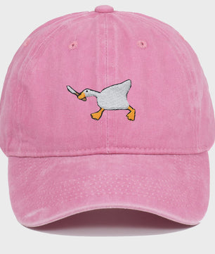 Unieke Geborduurde Baseball Cap met Gans Patroon - Casual Stadsstijl