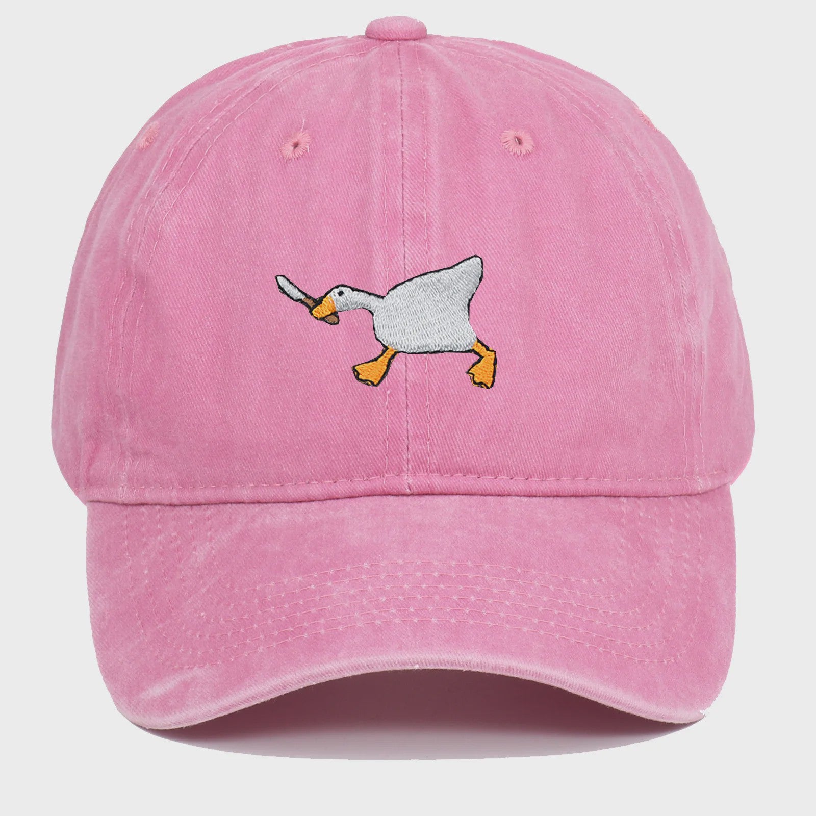 Unieke Geborduurde Baseball Cap met Gans Patroon - Casual Stadsstijl