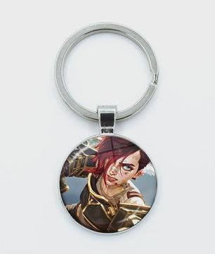 League of Legends Jinx Anime Glazen Hanger Sleutelhanger - Uniek Cadeau voor Fans