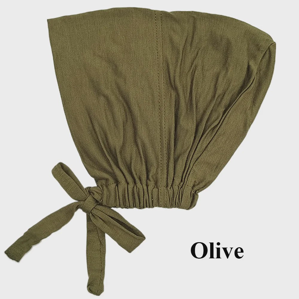 Zachte Modal Binnen Hijab Cap met Strik - Islamitische Turban Hoofddoek