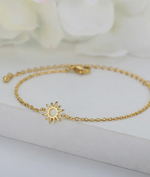 Gouden Anklet met Kralen en Bedels - Roestvrij Staal - Zomerse Strandjuwelen