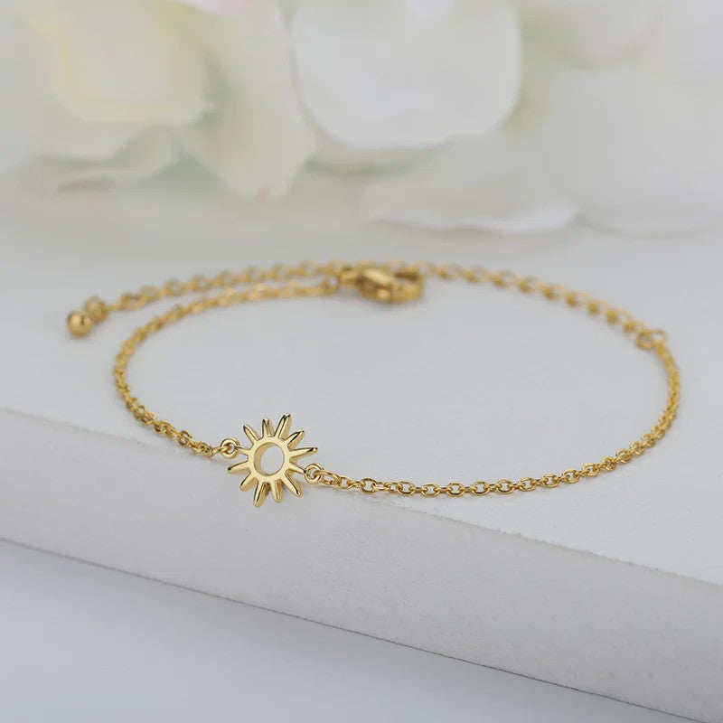 Gouden Anklet met Kralen en Bedels - Roestvrij Staal - Zomerse Strandjuwelen