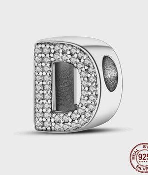 925 Sterling Zilver Letter Bedels A-Z met Zirkonia - Personaliseer je Armband