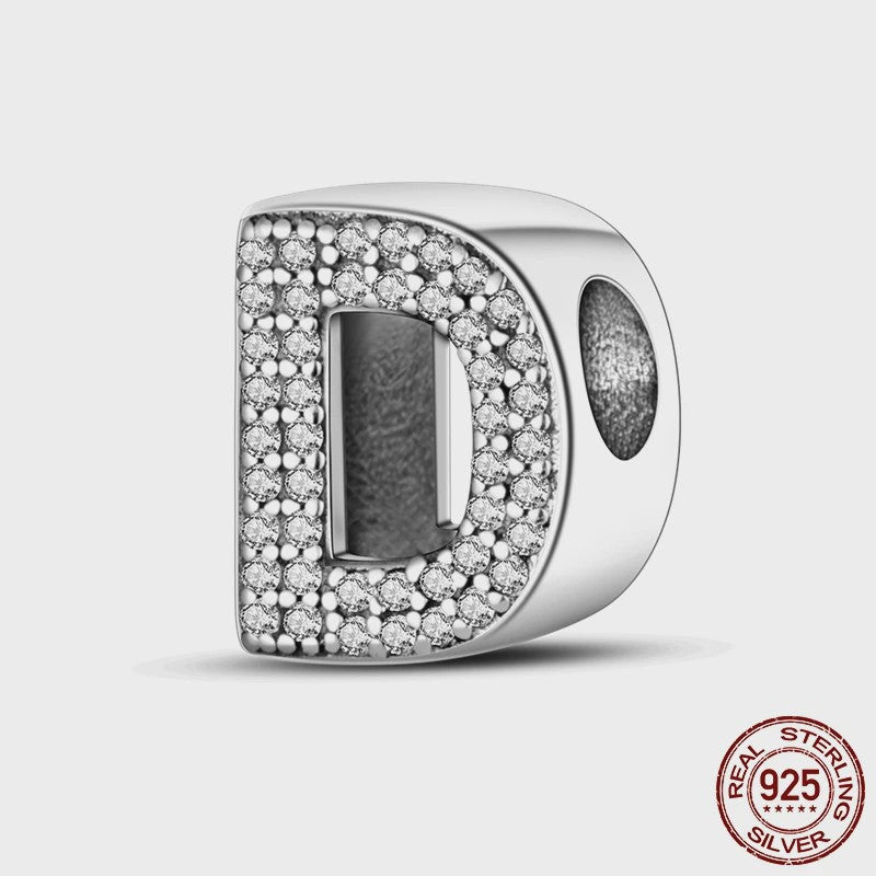 925 Sterling Zilver Letter Bedels A-Z met Zirkonia - Personaliseer je Armband