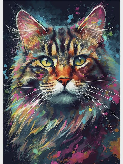 Abstracte Dieren Canvas Poster: Leeuw, Tijger, Aap, Uil - Muurdecoratie Woonkamer