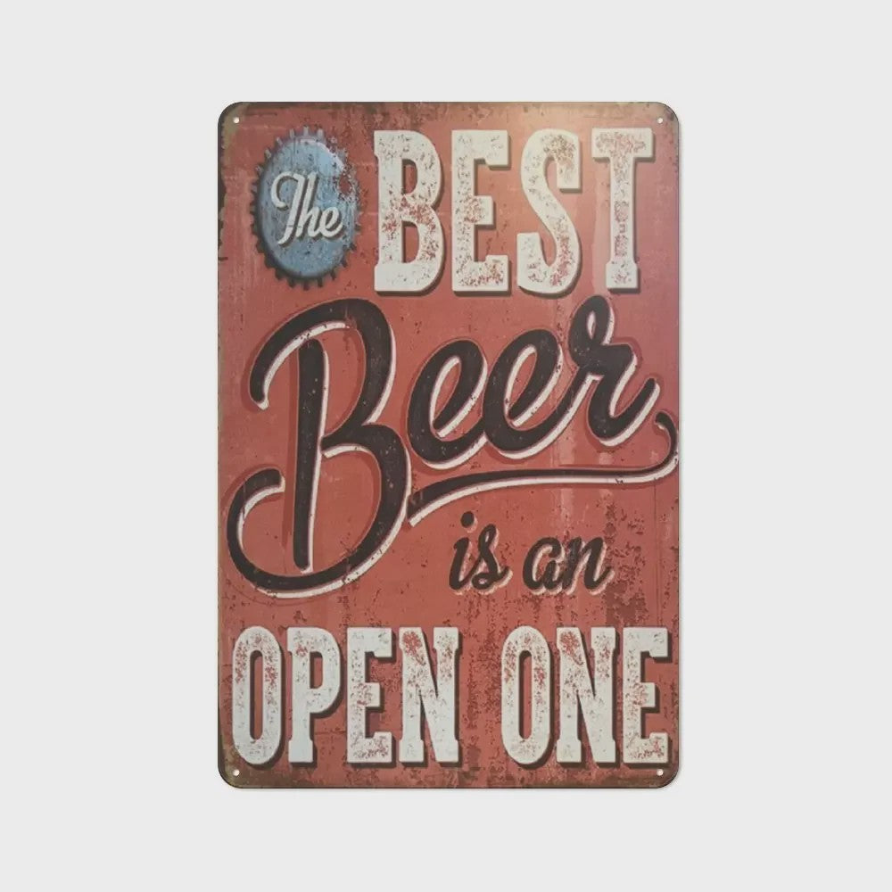 Retro Metal Bier Merk Poster - Decoratie voor Man Cave, Bar & Club