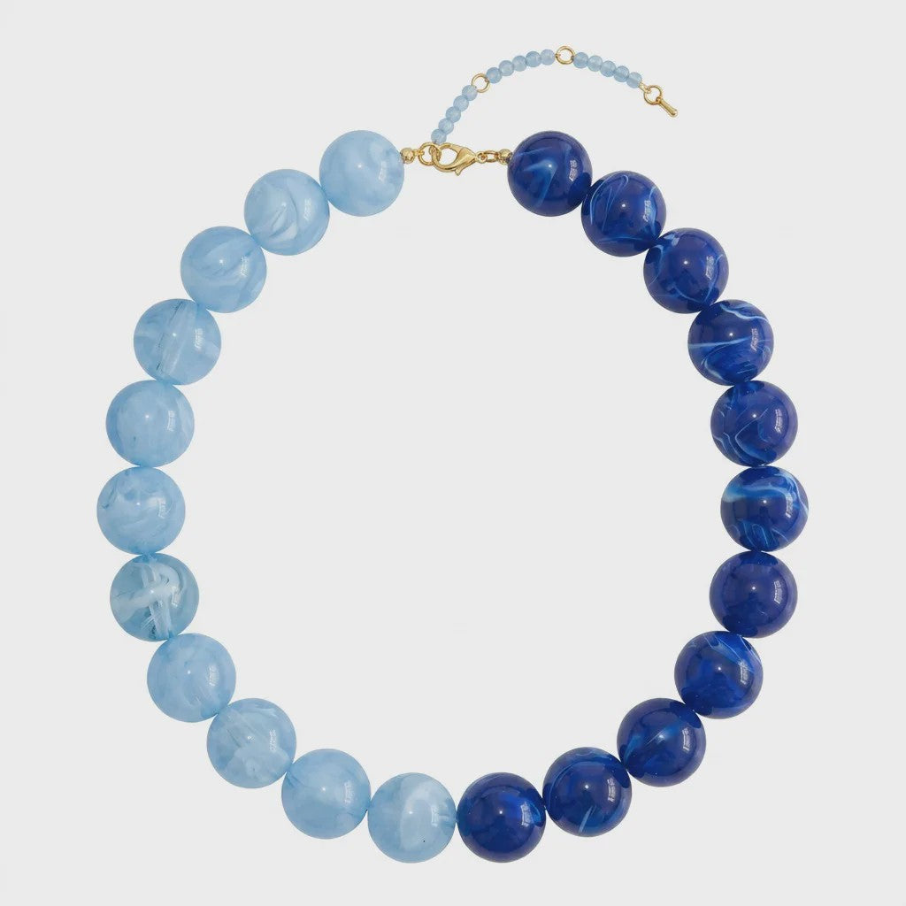 Bohemian Resin Kralen Ketting - Statement Choker met Dubbele Kleuren