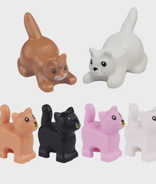 Bouwstenen Dierenpark Scene - Katten, Honden, Vogels, Varkens & Meer - DIY Speelgoed Bakstenen